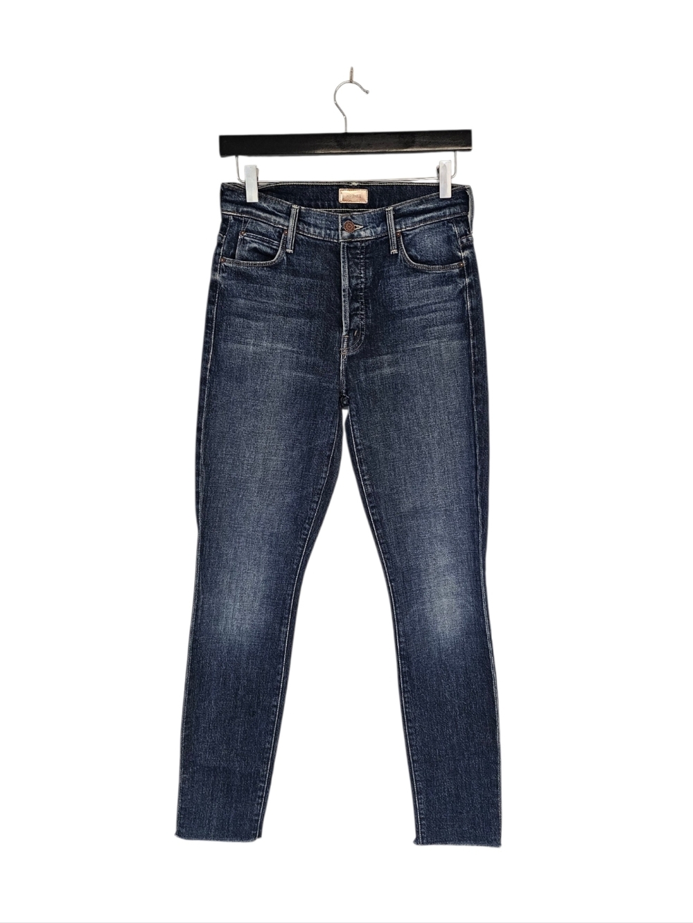 MOTHER The Stunner Fray High Rise  Roasting Nuts Blue Skinny Jeans‎ 25 Preowned